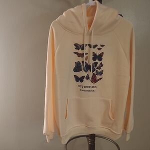 Butterflies In My Stomach Cream Hoodie